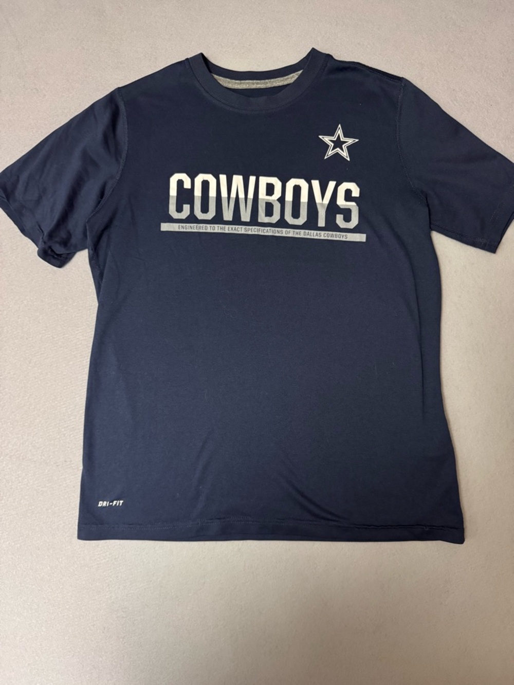 Kids Cowboys Nike Navy and White Dri-FIT Pullover